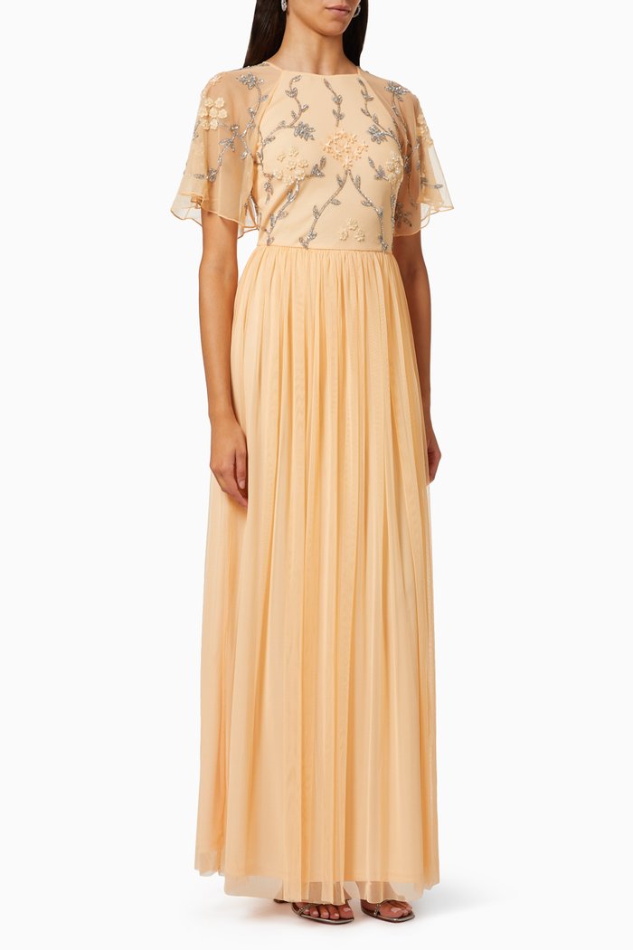 

Offshore Embellished Dress in Crepe, Neutral