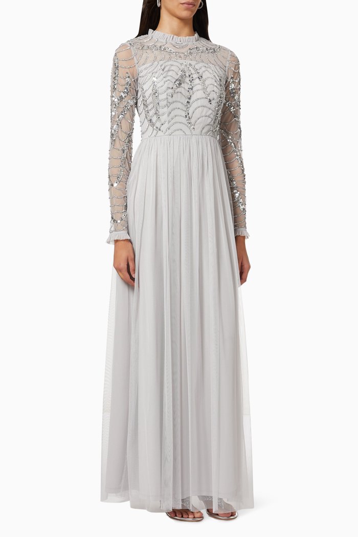 

Riviere Embellished Dress, Silver