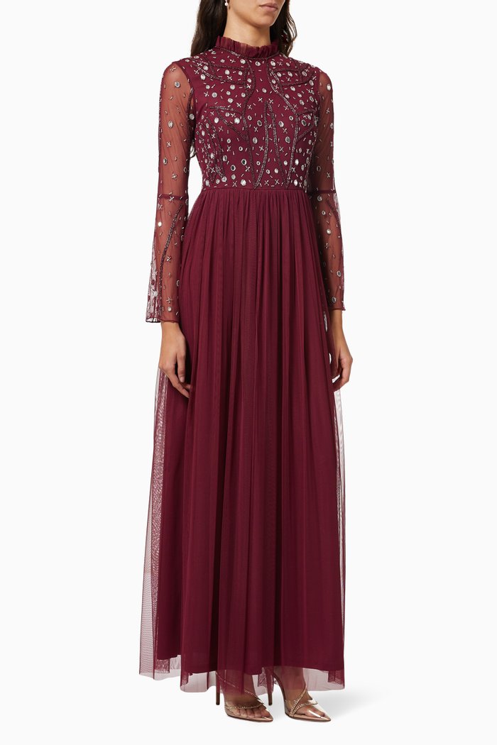 

Nautical Embellished Dress, Purple