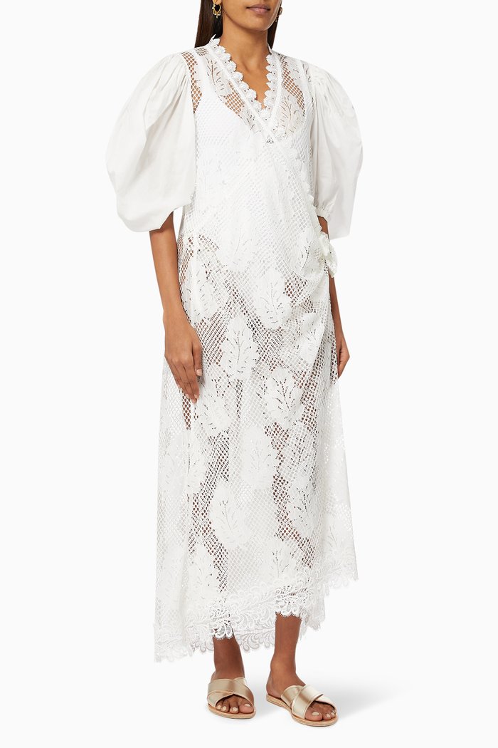 

Sienna Wrap Dress in Recycled Polyester, Neutral