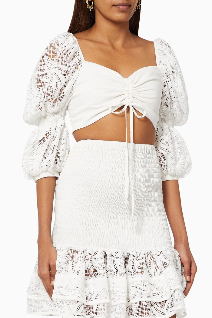 

Corsario Crop Top in Cotton Blend, Neutral