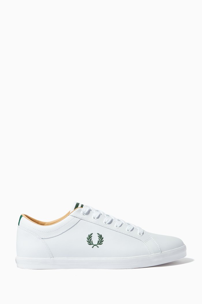 

Baseline Plimsolls in Leather, White