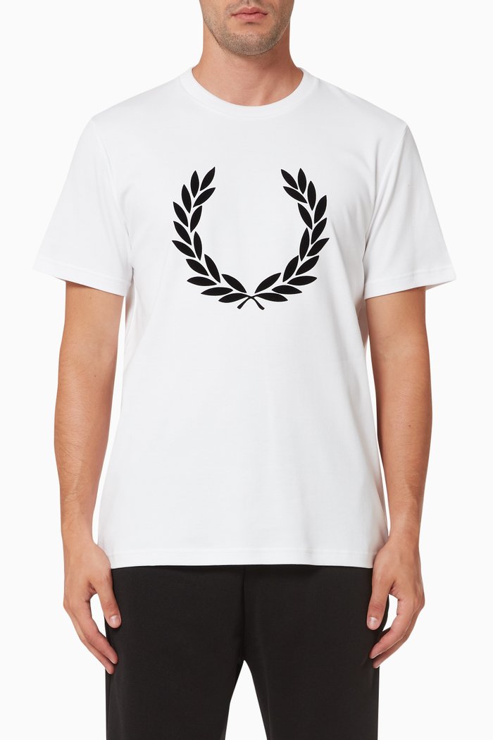 

Flock Laurel Wreath T-Shirt in Cotton Jersey, White