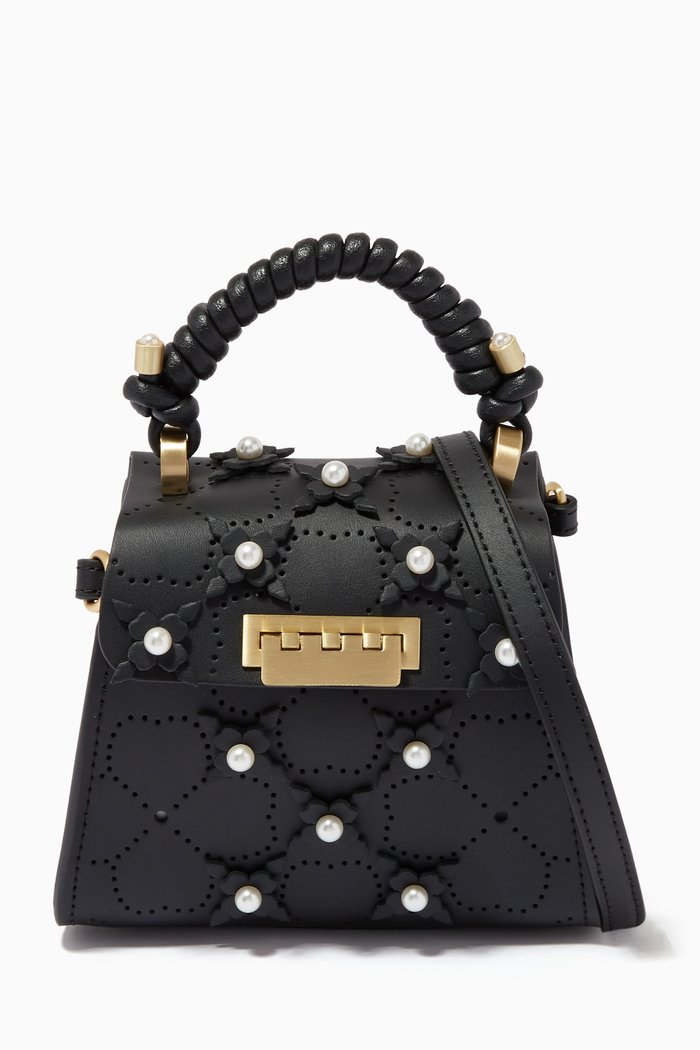 Mini Eartha Iconic Top Handle Bag in Leather, Black