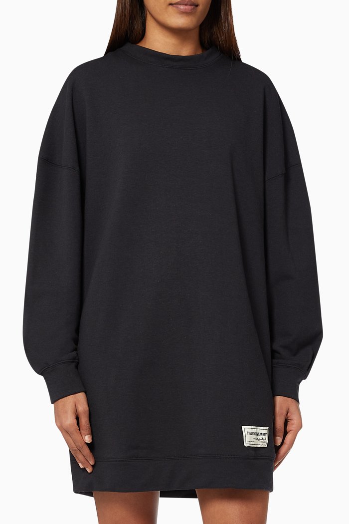 

Organic Bamboo Oversized Sweater Dress, Black