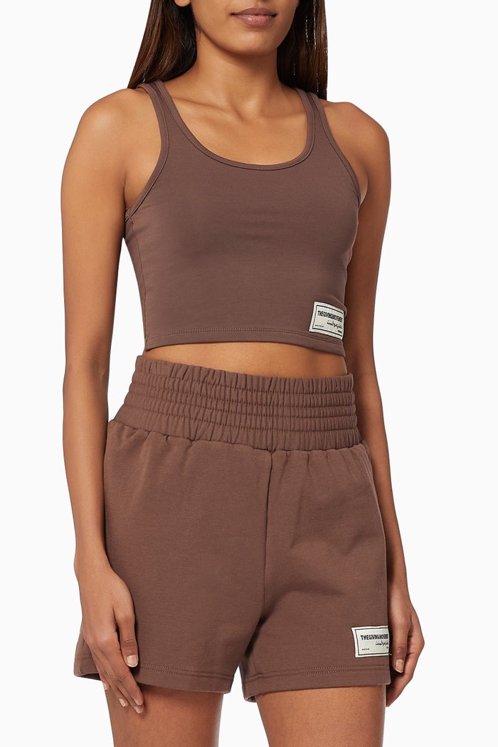 

Lightweight Organic Bamboo Scoop Neck Tank Top, Brown