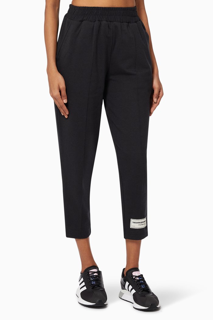 

Organic Bamboo Tapered Joggers, Black