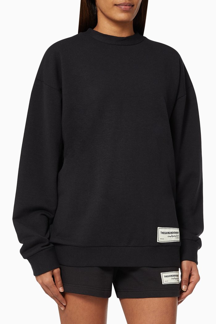 

Organic Bamboo Oversized Sweatshirt, Black