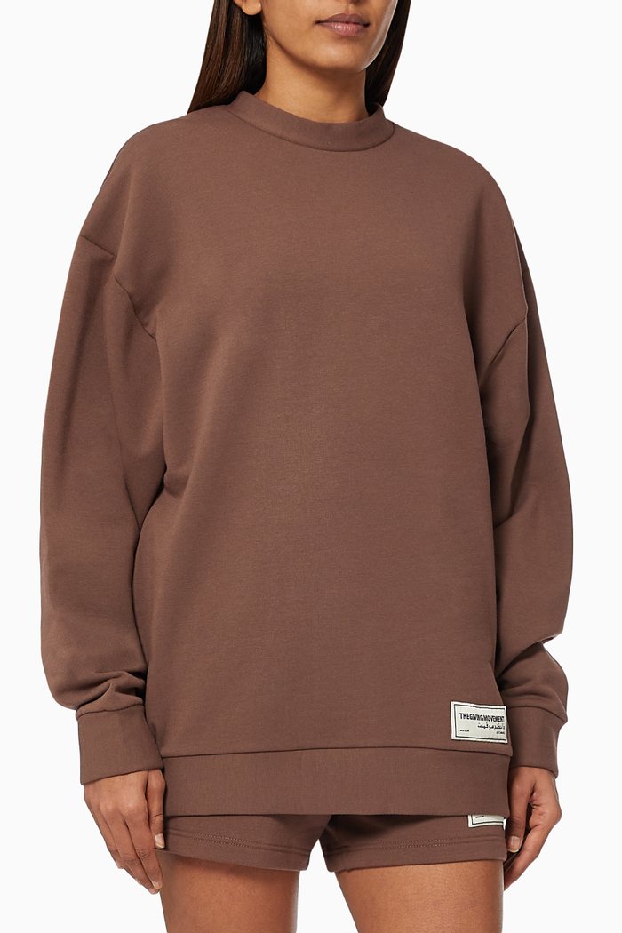 

Organic Bamboo Oversized Sweatshirt, Brown