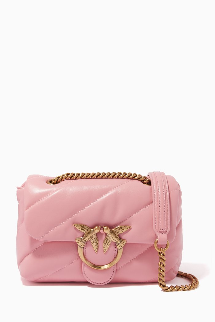 

Mini Love Puff Quilt Bag in Nappa Leather, Pink