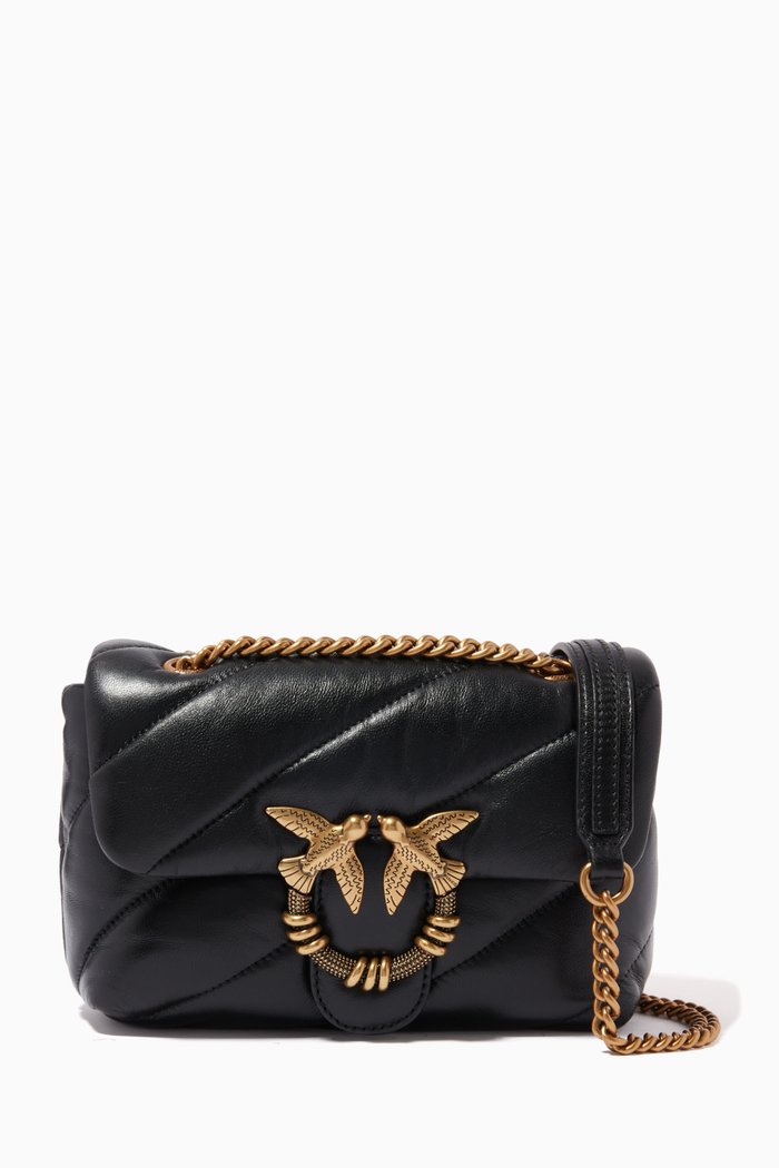 

Mini Love Puff Quilt Jewel Bag in Nappa Leather, Black
