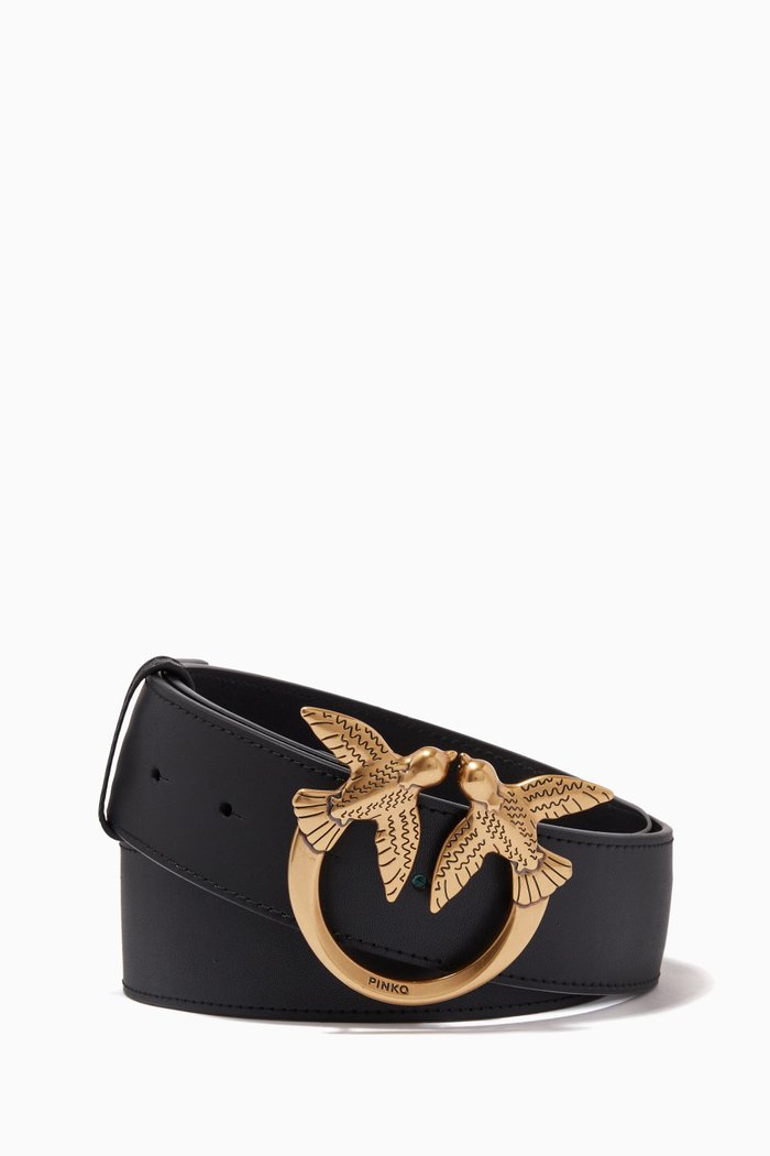 

Love Birds Belt in Leather, Black