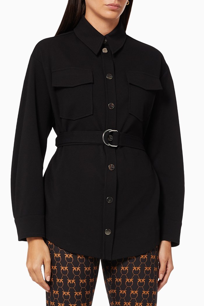 

Tartu Shirt Jacket in Viscose Blend, Black