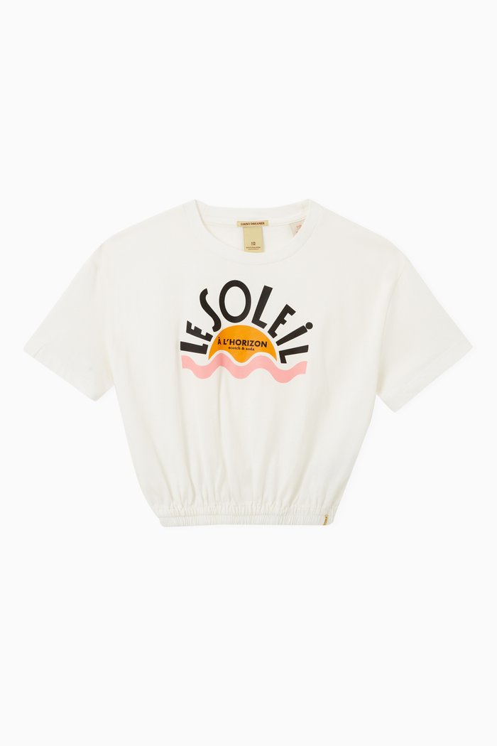 

Boxy Fit Graphic Print T-shirt in Organic Cotton, White
