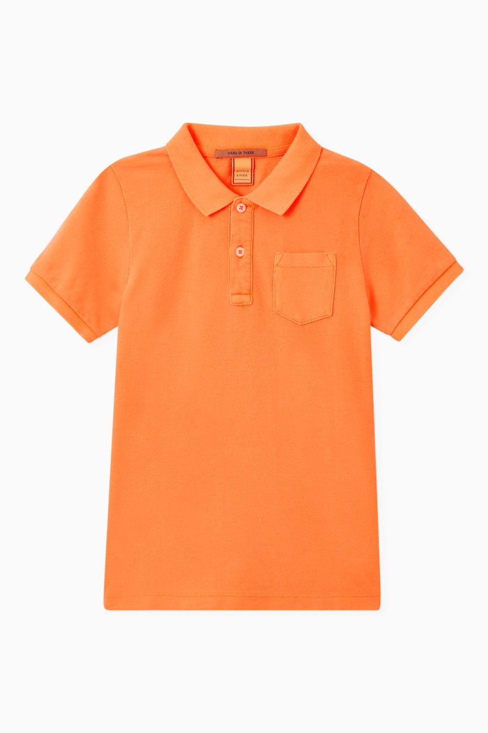 

Pocket Polo T-shirt in Garment-dyed Cotton, Orange