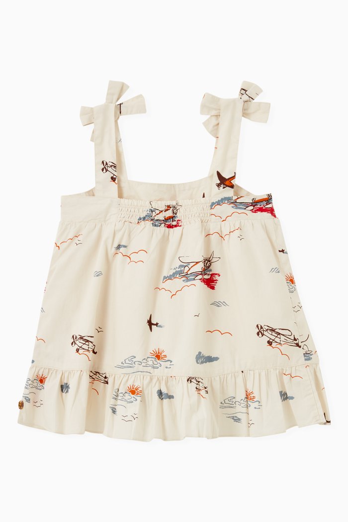 

Tiered A-line Print Top in Organic Cotton, Multicolour