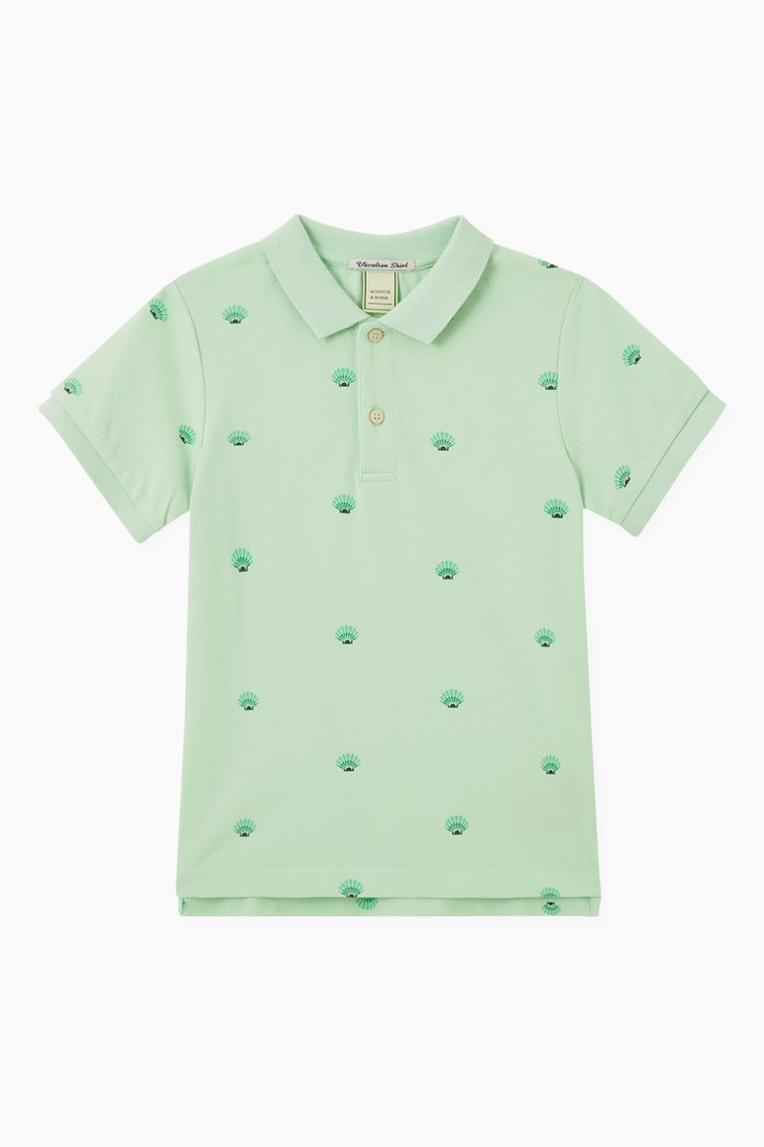 

All-over Print Polo T-shirt in Cotton, Multicolour