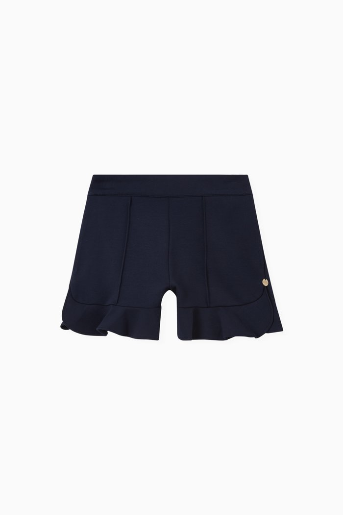 

Ruffled Hem Shorts in Jersey, Blue