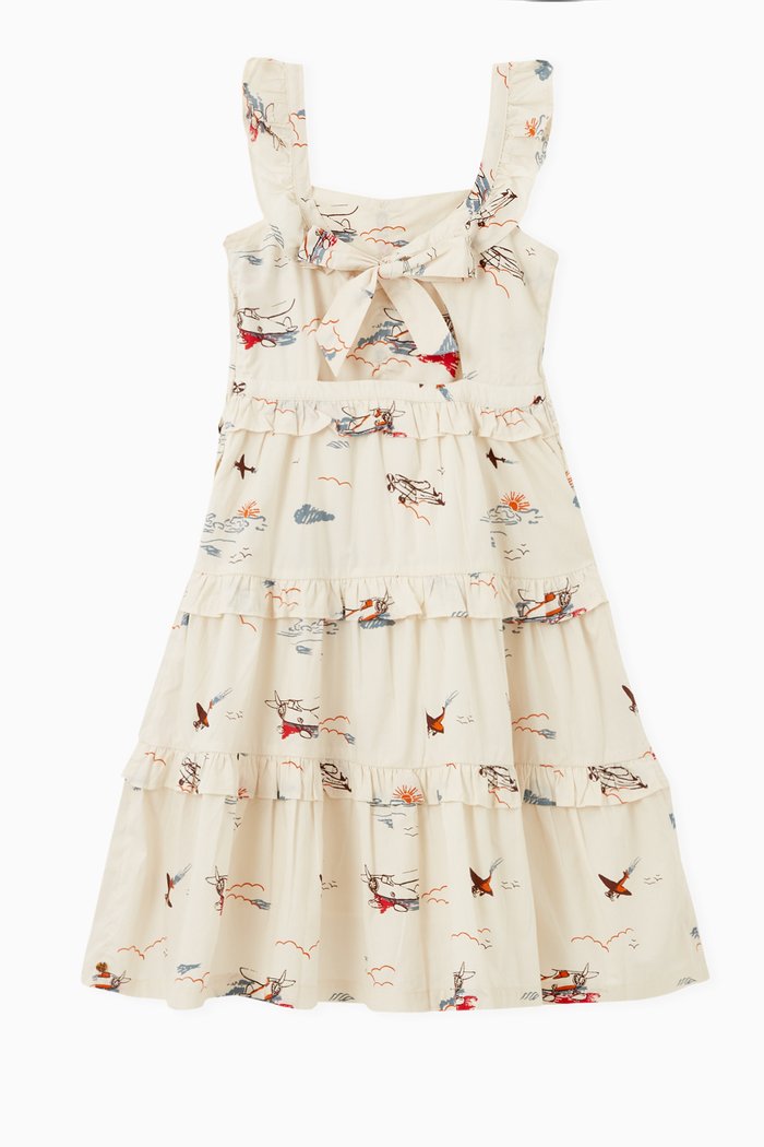

Tiered Ruffle Dress in Organic Cotton, Multicolour
