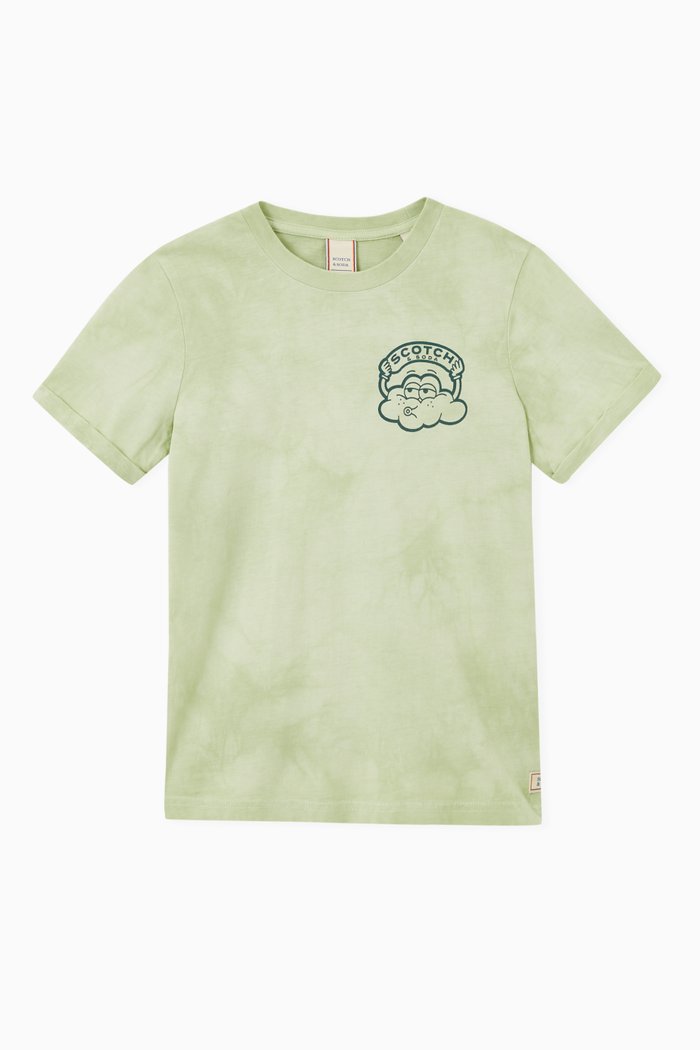 

Tie-dye Graphic Print T-shirt in Organic Cotton, Multicolour