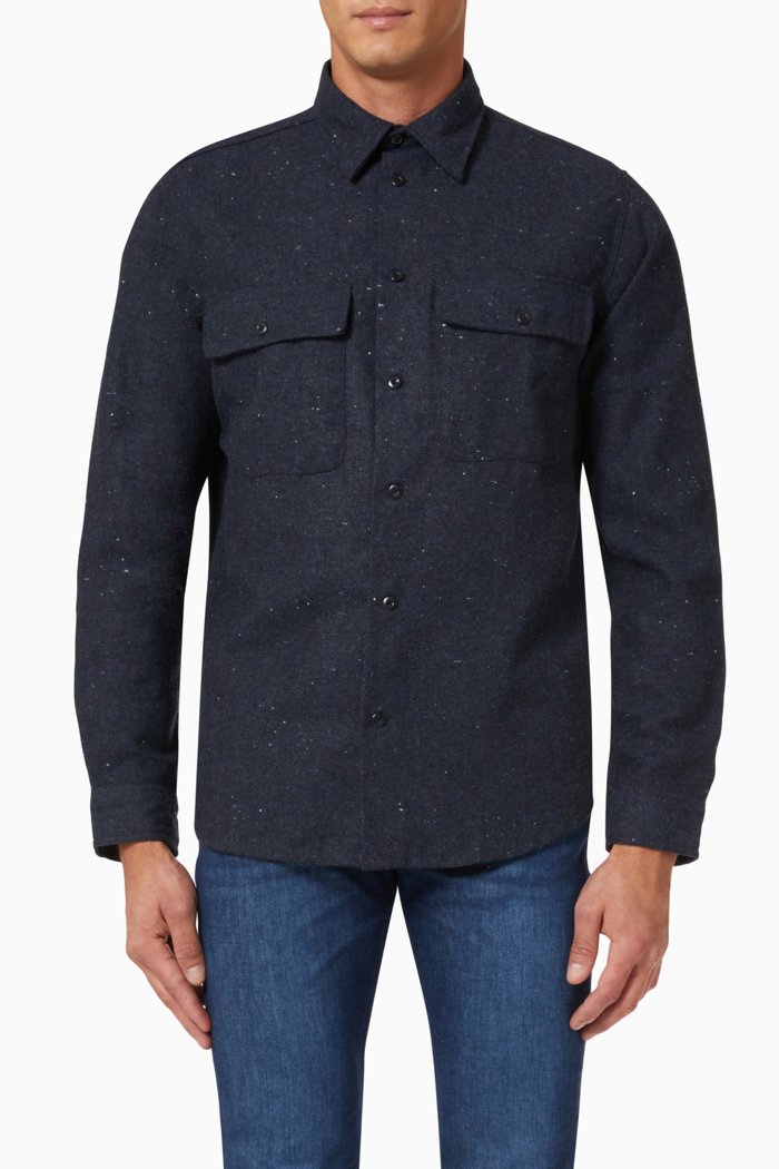 

Neps Overshirt in Wool Blend, Blue