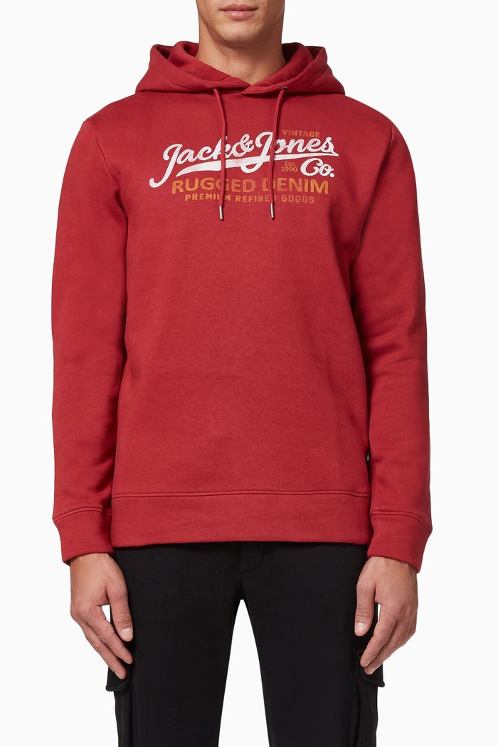 

Blubooster Sweat Hoodie in Cotton, Red