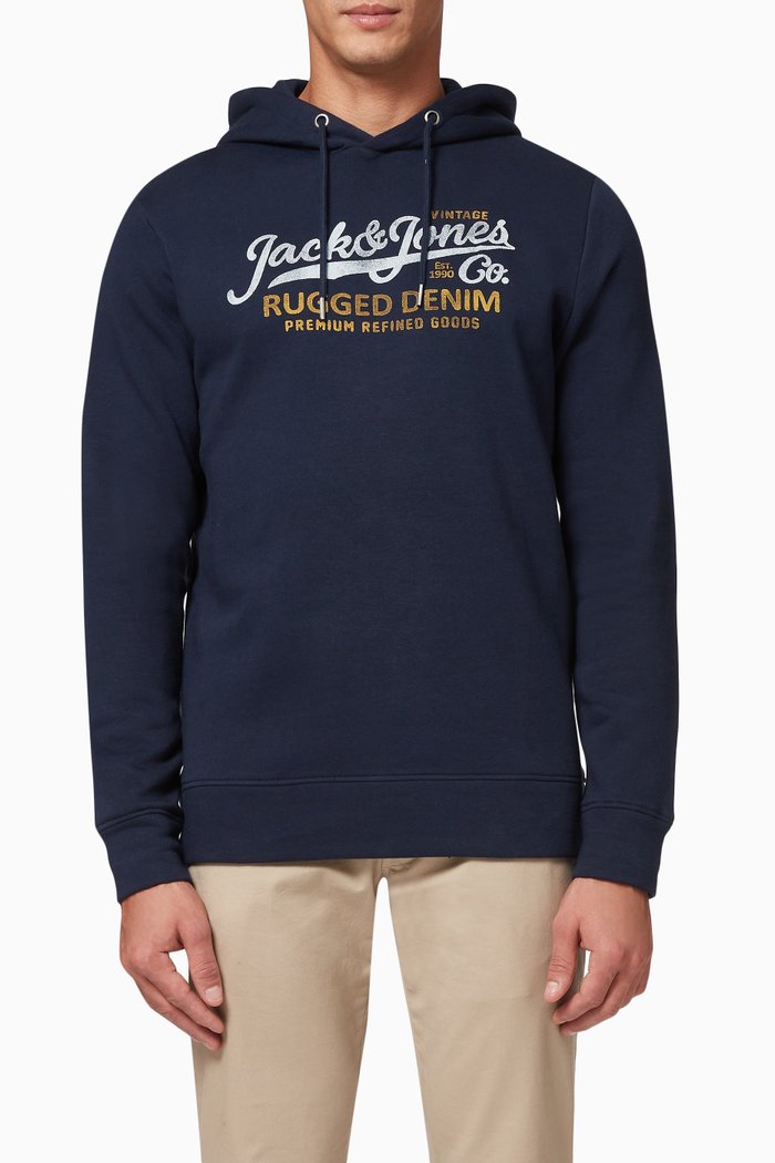 

Blubooster Sweat Hoodie in Cotton, Blue