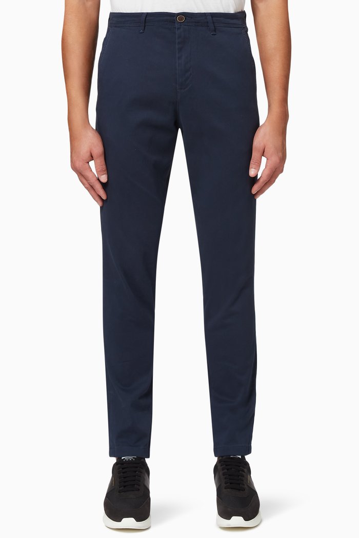 

Marco Bowie Slim Fit Chinos in Cotton, Blue