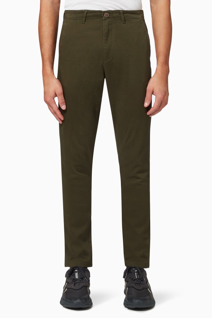 

Marco Bowie Slim Fit Chinos in Cotton, Green