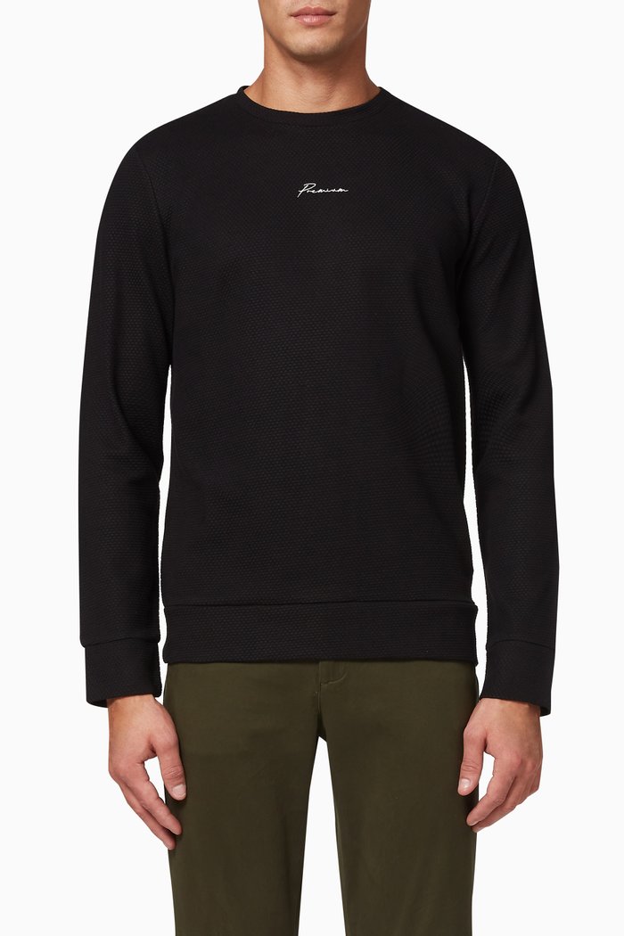

Blafranco Sweatshirt in Cotton Mesh, Black