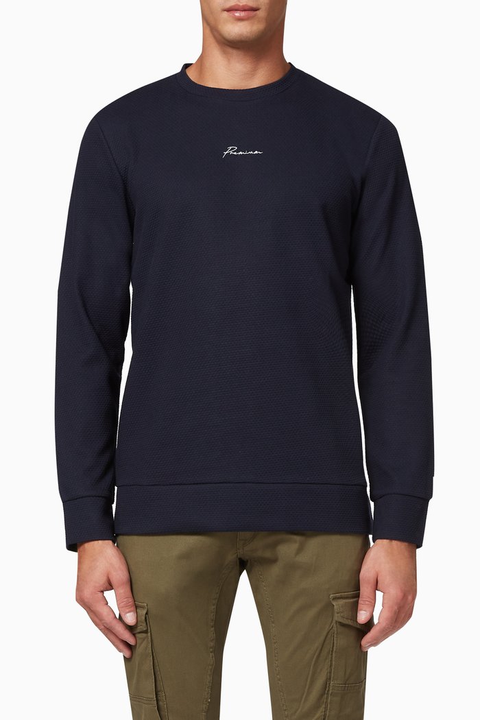

Blafranco Sweatshirt in Cotton Mesh, Blue