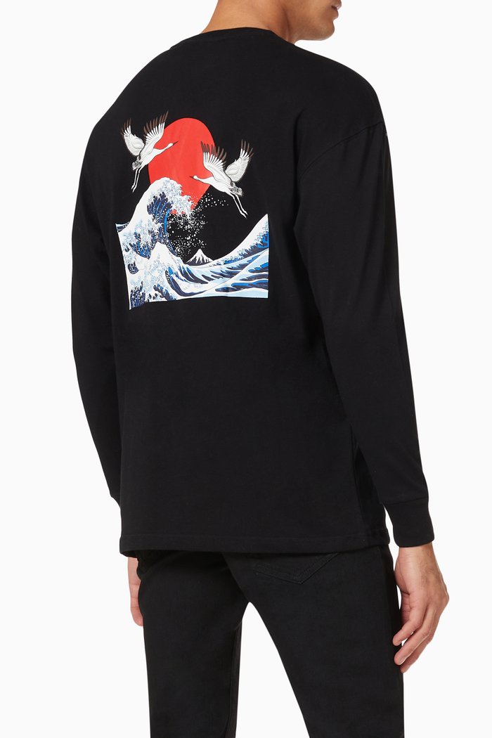 

Relaxed Fit Long Sleeve T-shirt in Cotton Jersey, Black