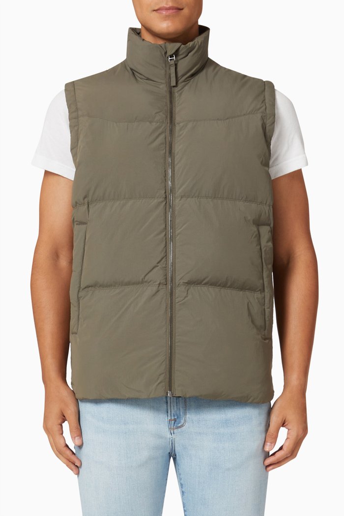 

Lawind Puffer Vest in Nylon, Green
