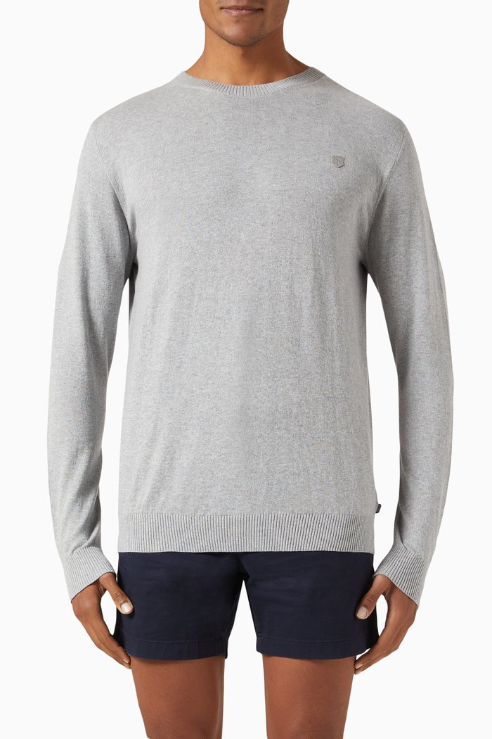 Crew Neck Sweater in Cashmere, Grey