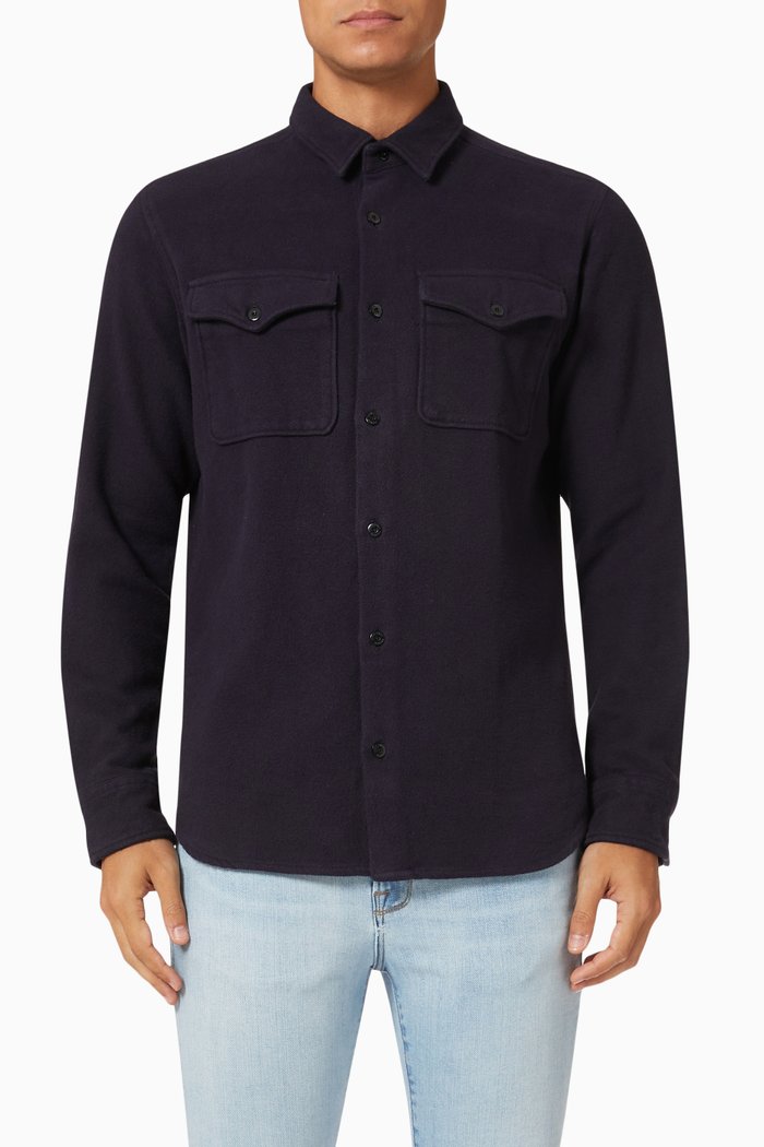 

Overshirt in Cotton Twill, Black