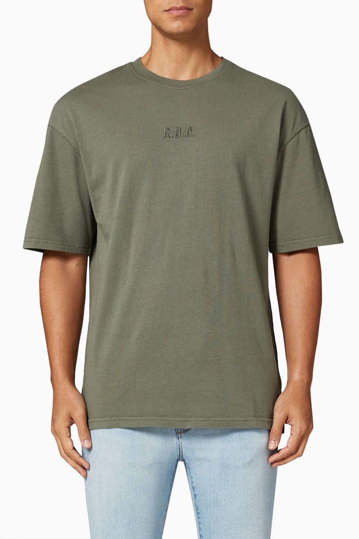 

R.D.D Embroidered T-shirt in Cotton Jersey, Grey