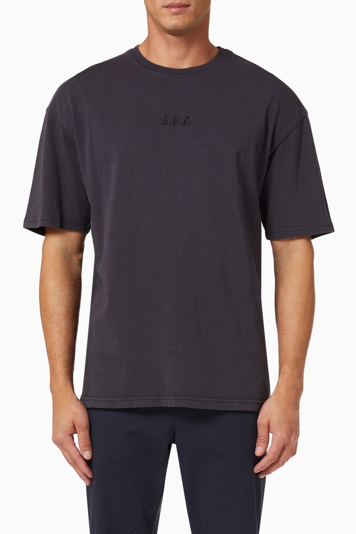 

R.D.D Embroidered T-shirt in Cotton Jersey, Blue