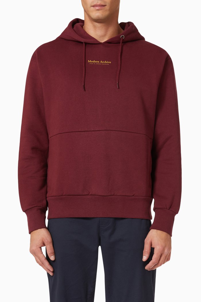 

Weicher Loopback Hoodie in Cotton, Burgundy