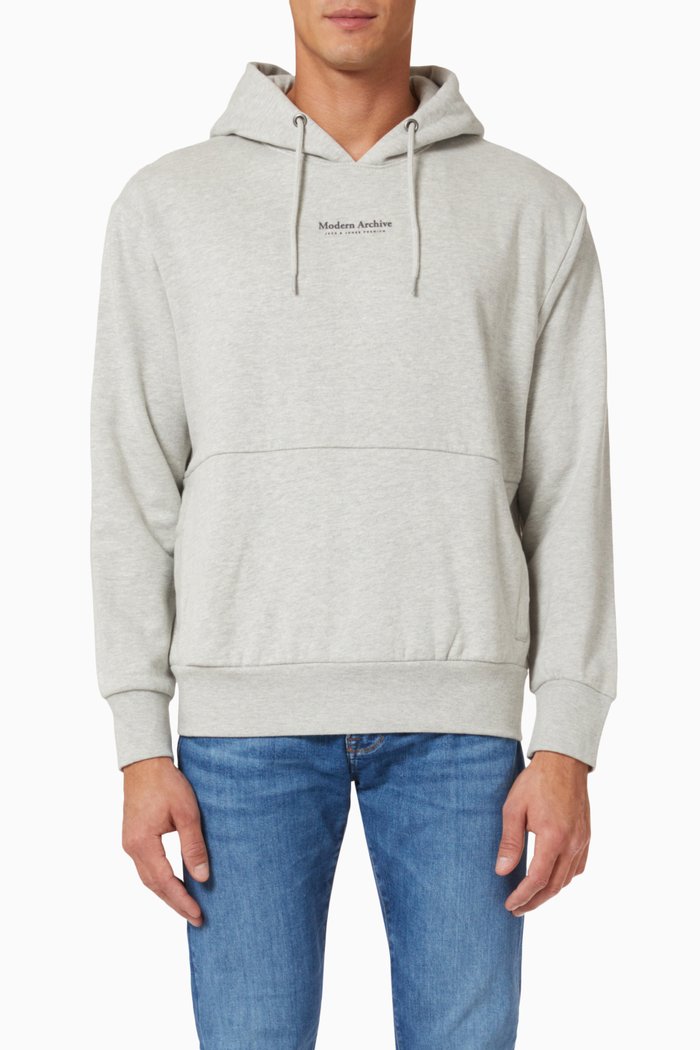 

Weicher Loopback Hoodie in Cotton, Grey