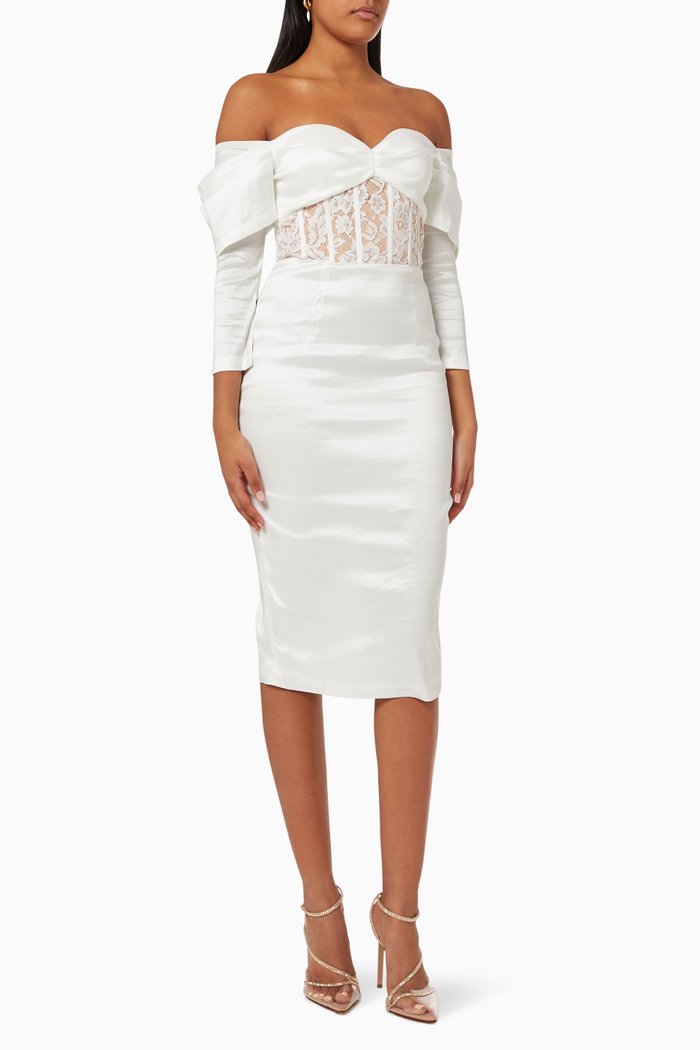 

Olivia Dress in Satin, White