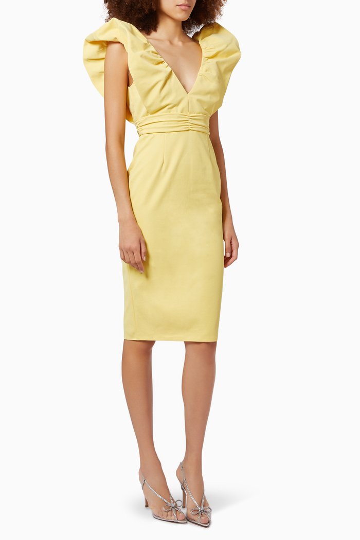 

Delilah Frill Dress, Yellow
