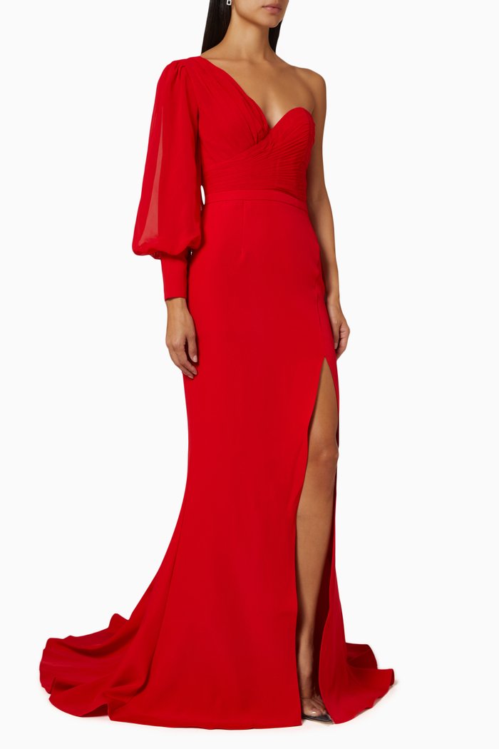 

Charles One Shoulder Gown, Red