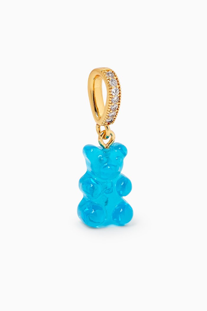 

Nostalgia Bear Pendant in 18kt Gold Plating & Resin, Blue
