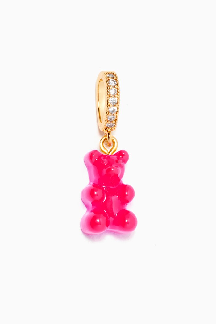 

Nostalgia Bear Pendant in 18kt Gold Plating & Resin, Pink