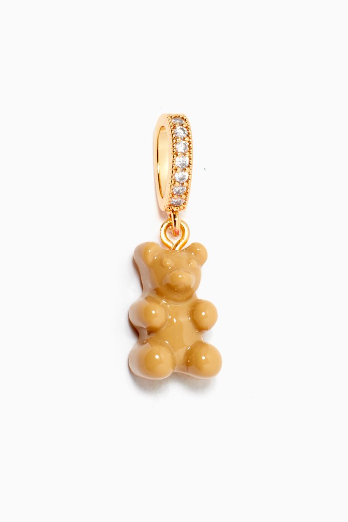 Nostalgia Bear Pendant in 18kt Gold Plating & Resin, Brown