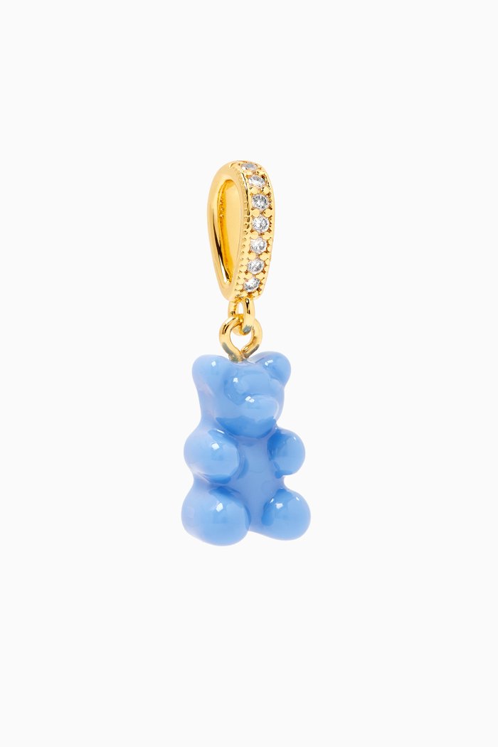 

Nostalgia Bear Pendant in 18kt Gold Plating & Resin, Blue