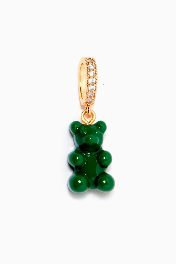 

Nostalgia Bear Pendant in 18kt Gold Plating & Resin, Green