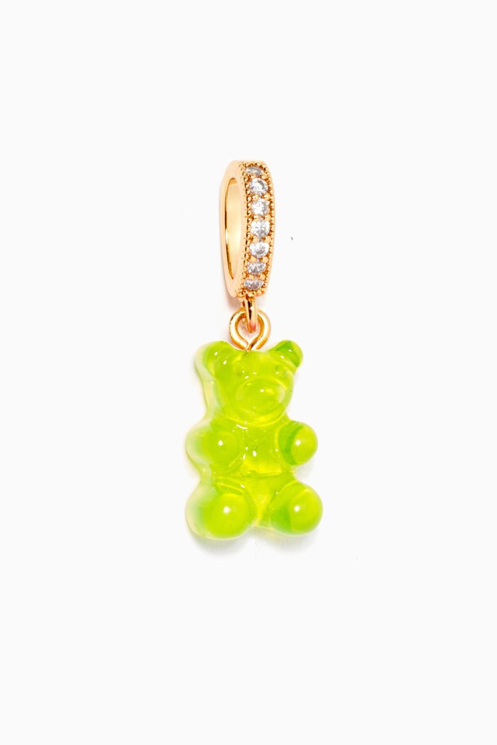 

Nostalgia Bear Pendant in 18kt Gold Plating & Resin, Green