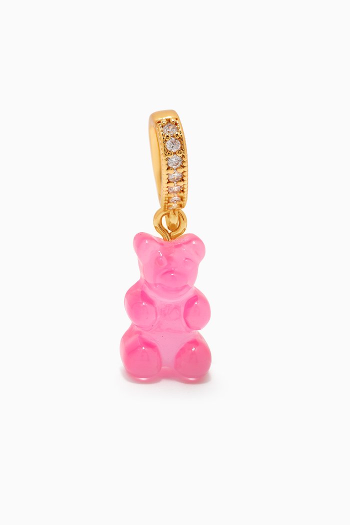 

Nostalgia Bear Pendant in 18kt Gold Plating & Resin, Pink