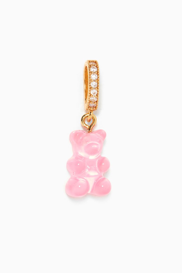 

Nostalgia Bear Pendant in 18kt Gold Plating & Resin, Pink